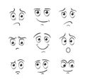 Cartoon face emotions. Royalty Free Stock Photo